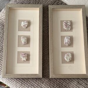 Framed Natural Stone Wall Art in Gray and Cream